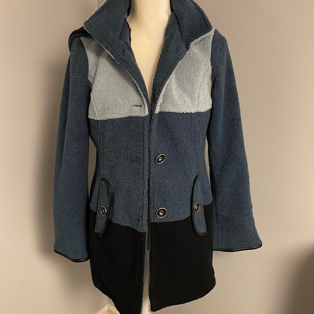 Susan Graver hooded clockblock jacket size XS